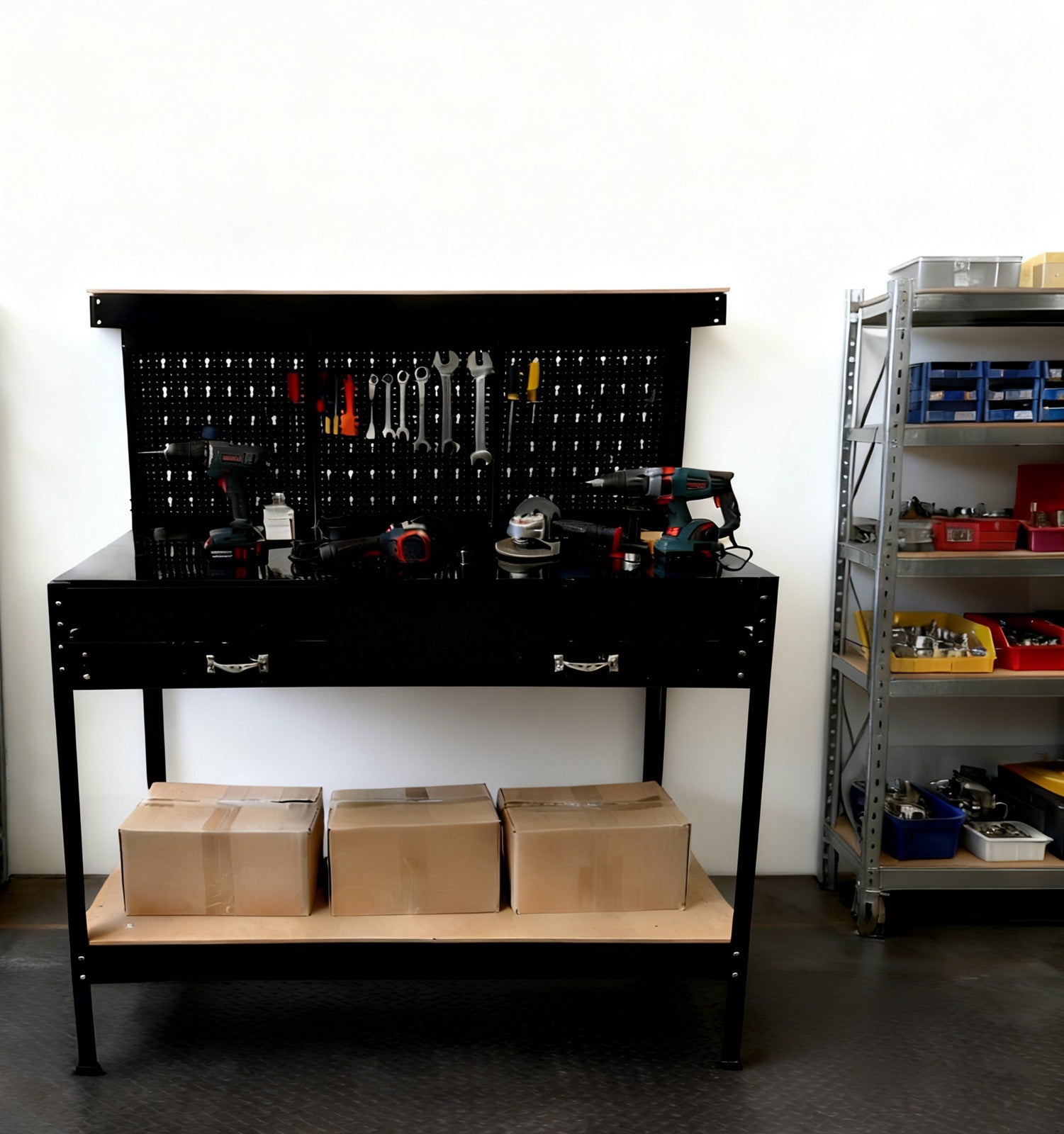 SwitZer Metal Workbench Black