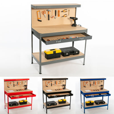 SwitZer Steel Work Bench Storage Pegboard