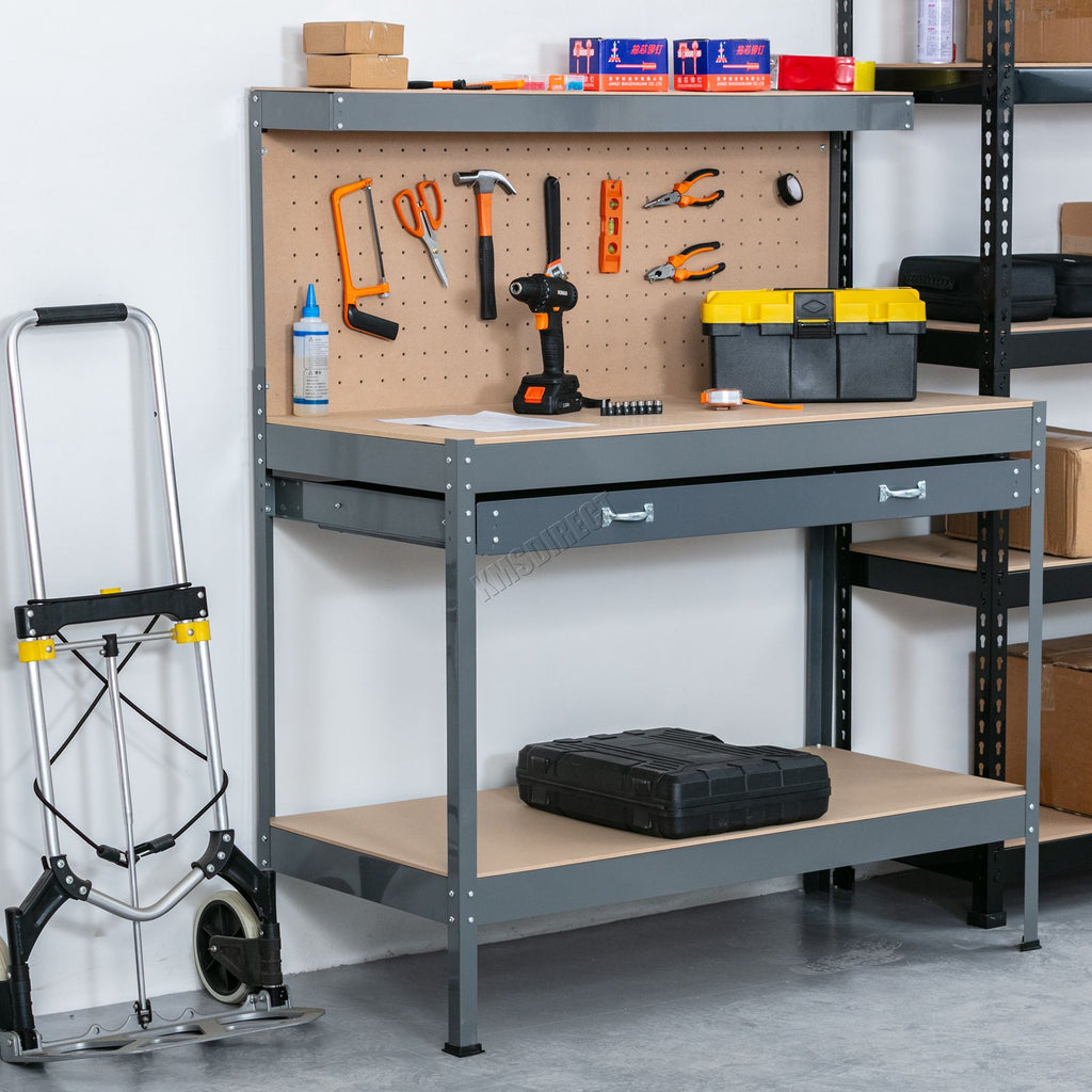 SwitZer Steel Work Bench Storage Pegboard