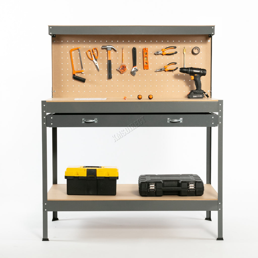 SwitZer Steel Work Bench Storage Pegboard