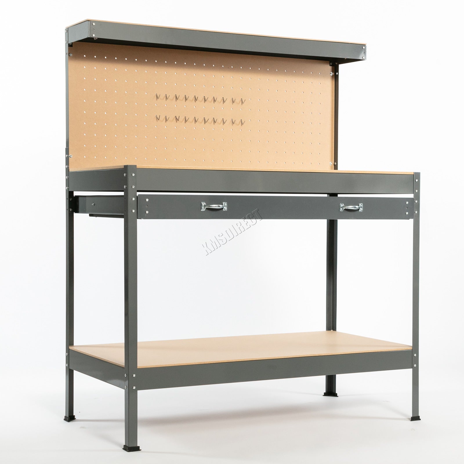 SwitZer Steel Work Bench Storage Pegboard