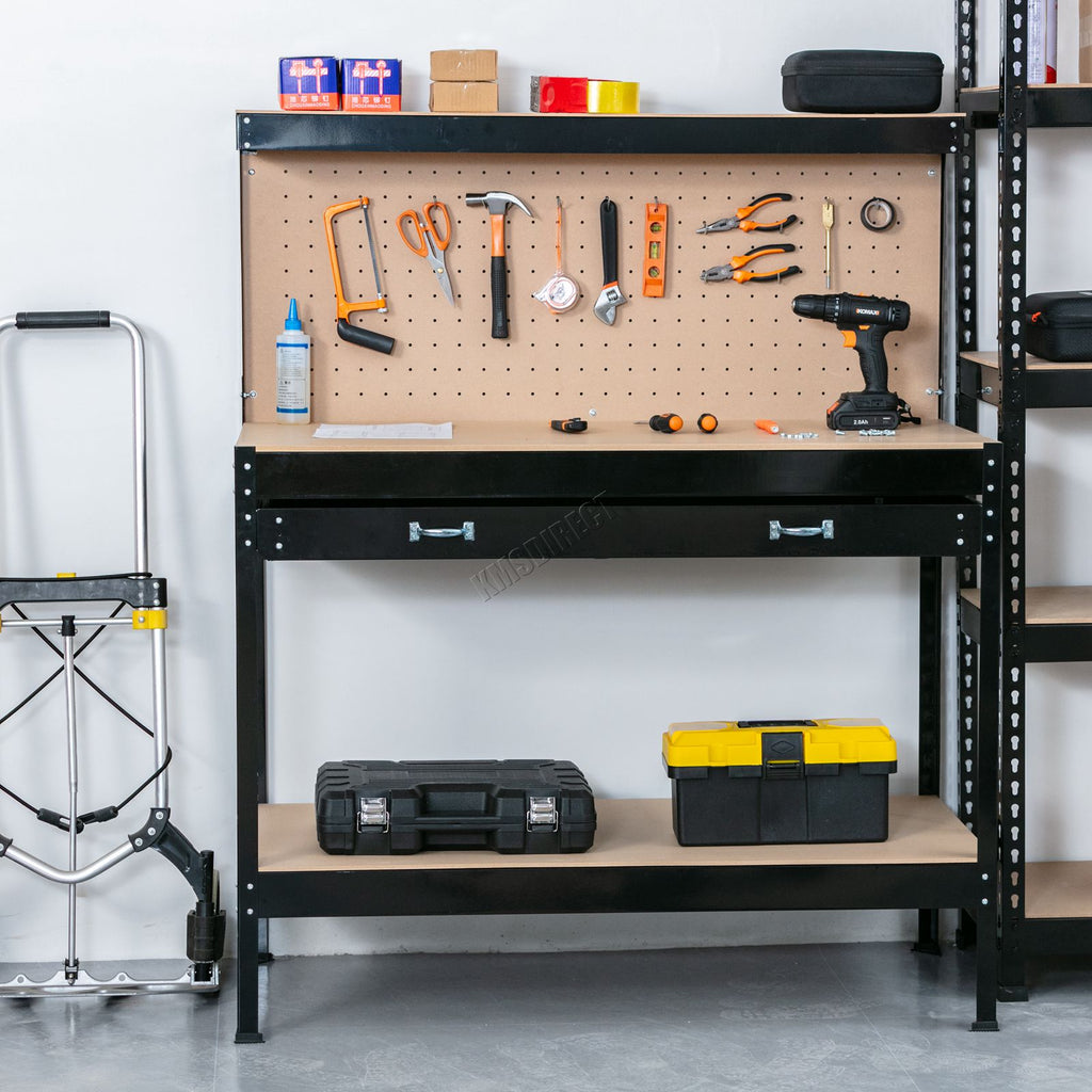 SwitZer Steel Work Bench Storage Pegboard