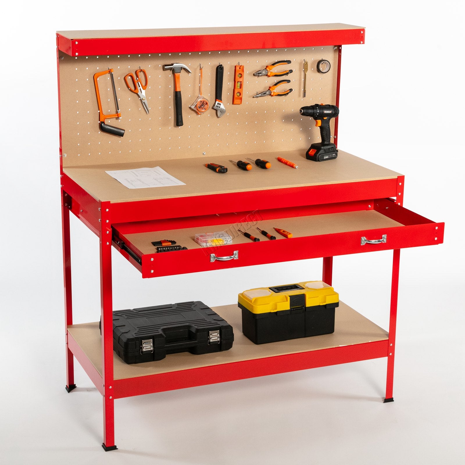 SwitZer Steel Work Bench Storage Pegboard