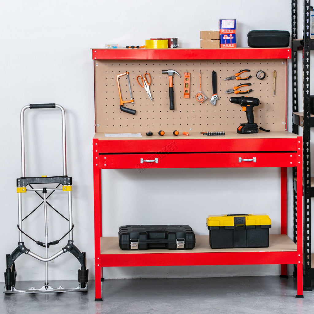 SwitZer Steel Work Bench Storage Pegboard